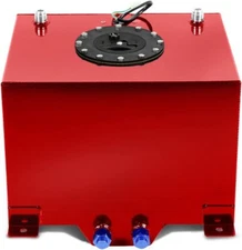 8 GALLON RED ALUMINUM RACING DRIFT FUEL CELL GAS TANK W/ LEVER SENDER