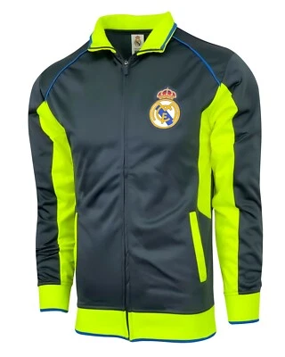 RHINOX Men's Real Madrid Jacket, Licensed Real Madrid Full Zip Track Jacket