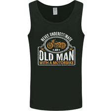 Old Man Motorcycle Motorbike Biker Funny Mens Vest Tank Top