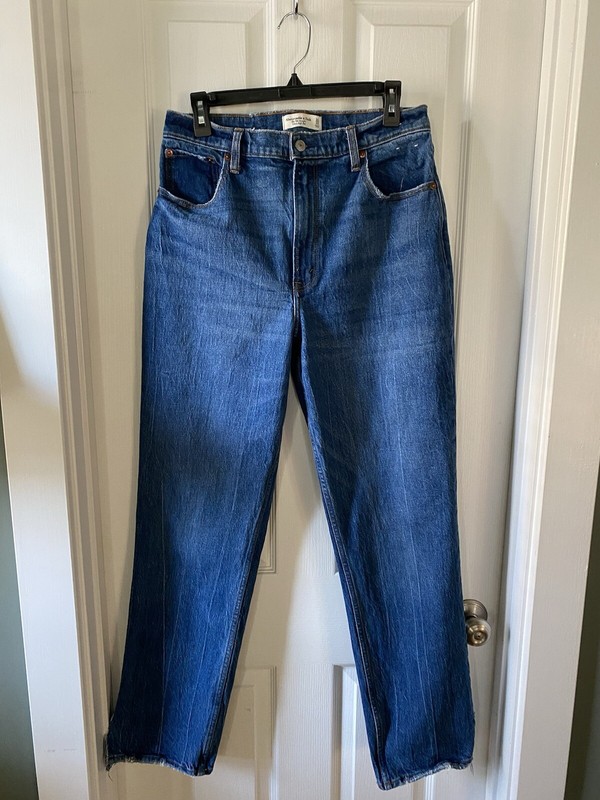 Abercrombie & Fitch Curve Love High Rise Skinny Jeans In Dark Wash Size 31L