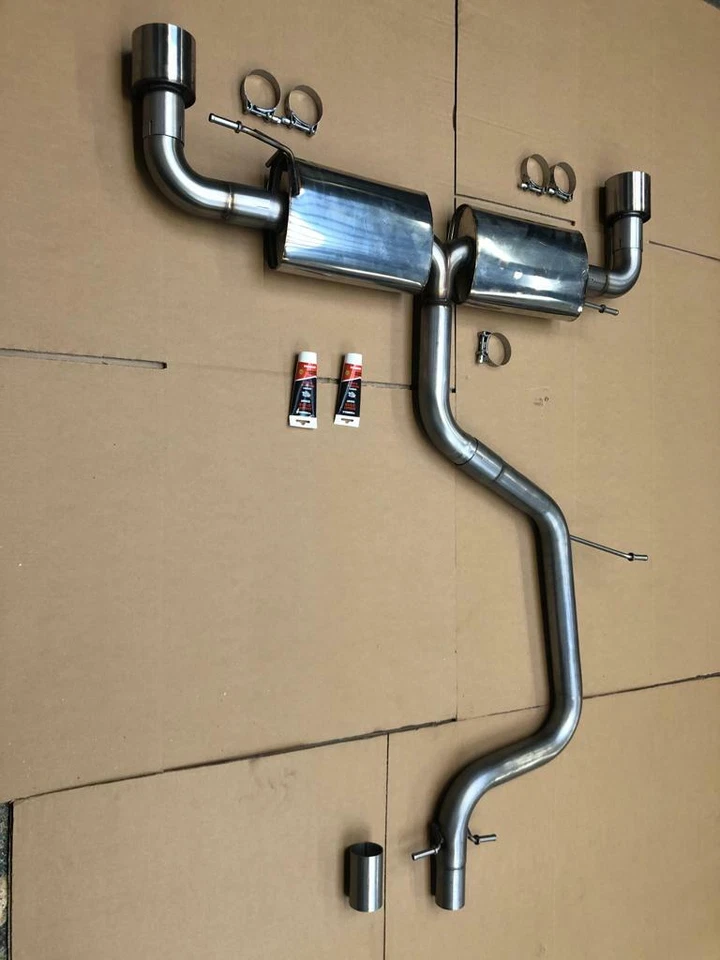 VW Golf Mk6 GTI Stainless Free Flow Exhaust System 4" Twin Tail Pipes - Image 4 of 4
