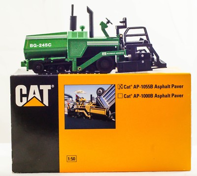 Miniature CAT BG 245C Finisseur Paveur Vert - NZG 1:50 - Allemagne - Collection Caterpillar