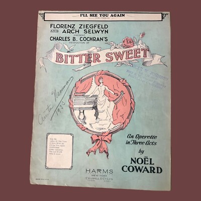I ll See You Again Sheet Music Bitter Sweet Noel Coward Ziegfeld Operette 1930