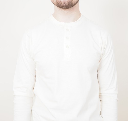 Mens Long Sleeve Cotton T-Shirt Regular Fit Crew Neck or Henley Top Lounge Work - Picture 70 of 72