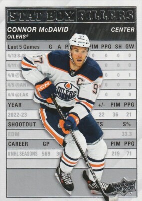 CONNOR McDAVID 2023-'24 UPPER DECK SERIES 1 STAT BOX FILLERS