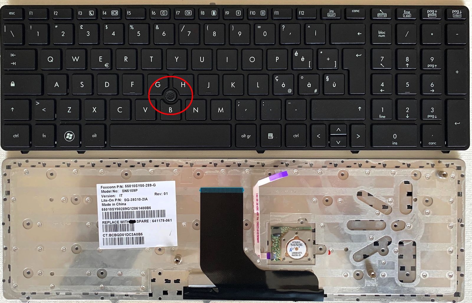 Tastiera Italiana per Hp Elitebook 8760p 8560P 8570p COMPLETA POINTSTICK