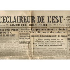 L'ÉCLAIREUR de L'EST 30. Mai 1941 Bouzy Fismes Prouilly Salaires ROOSEVELT Kreta