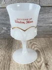 Vintage Souvenir Milk Glass Goblet Windom, Minn. Advertisement Minnesota