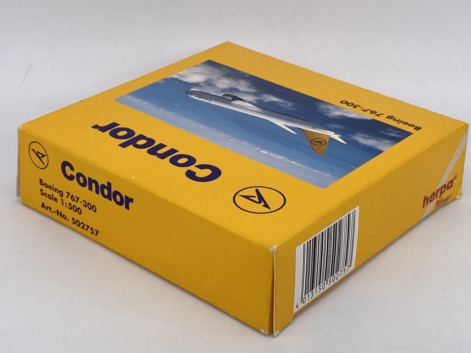 Herpa 502757 Condor Boeing 767-300 1:500 Scale Diecast Model Airplane NOB NEW - Image 3 of 4