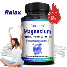 Magnesium Supplement 210mg - Vitamin D3 + K2 - Helps Reduce Fatigue