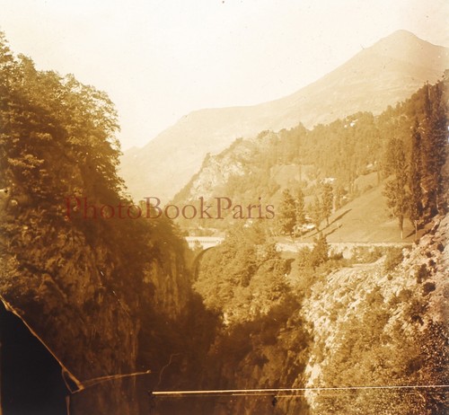 Plaque de verre positive Stereo Photo ancienne amateur paysage montagne Vosges