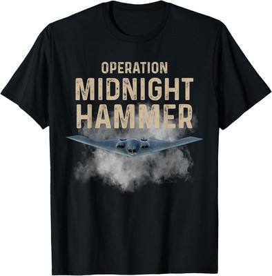 Retro Midnight Hammer B-2 Stealth Jet Operation USA Flag Tee Unisex T-Shirt