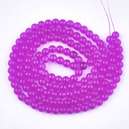 20 Strands 6.5mm Smooth Imitation Jade Glass Round Bead Strands For Crafts 31.8" - Picture 14 of 101