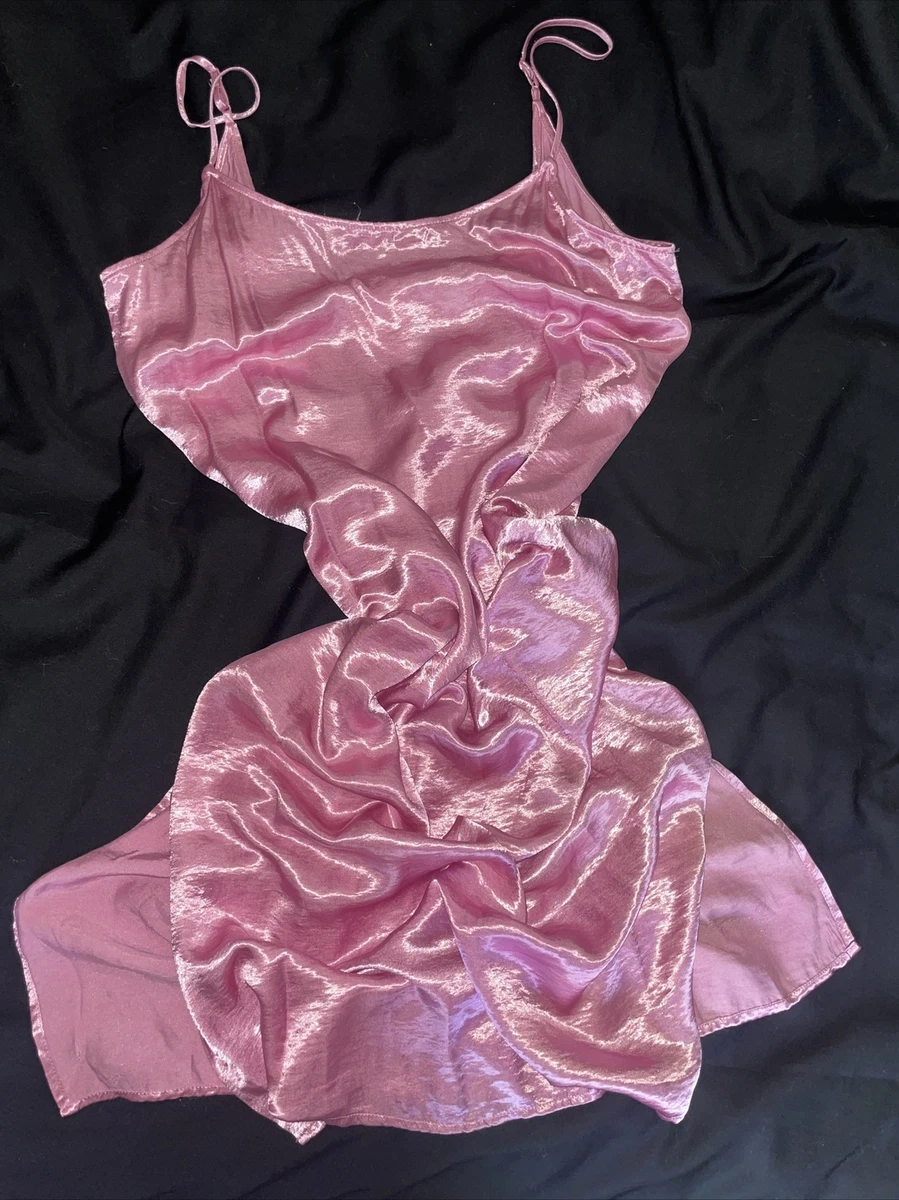 Pink satin clearance spaghetti strap dress