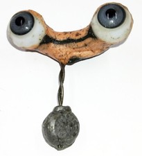 Vintage German Antique Hand Blown Rocker Glass Doll Eyes Blue About 10mm E3-11