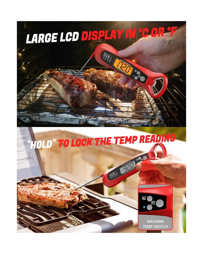 Meat Thermometer Digital, Instant Read Meat ThermometerI for Grill and Cookin...