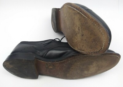 Allen Edmonds Troy Black Leather Cap Toe Oxford Dress Shoes  display picture 2