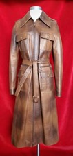 Vintage Celine Brown Ombre Leather Long Zip Up Jacket With Pockets Size 38