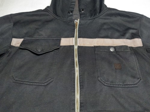 Volcom Y2K Hooded Jacket Mens (XL) Baggy Full Zip Skate Vintage Black Heavy - Picture 4 of 14