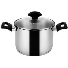 Casserole 24cm Induction, Acier Inox.Couvercle en Verre, à Toutes Cuisinières  F