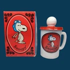 Vintage Avon Snoopy Milk Glass Liquid Soap Mug 1969 MILK GLASS With Lid Full NOS