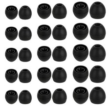 15 Pairs Earbud Replacement Tips Silicone Headphone Accessories Black