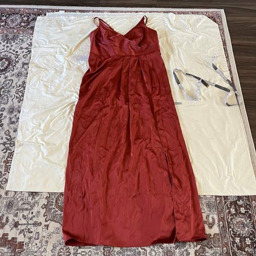 NWT Azazie Aqua Stretch Satin Dress Terracotta Plus Sz 20 Bridesmaid Wedding - Picture 4 of 7