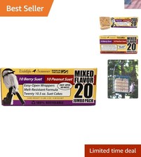 20 Pack Easy-Open Suet Cakes - Attractive Mixed Peanut  Berry for Garden Birds