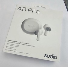 Image of Sudio A3 Pro True Wireless White Earbuds with Charging Case