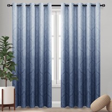 Extra Wide Blackout Curtains for Bedroom - Damask Patterned Thermal Insulated...
