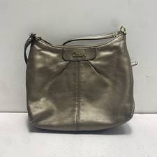 Coach Metallic Gold Leather Crossbody Shoulder Bag Gold Hardware