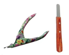 Wannyan Factory Guillotine-type nail clipper with floral pattern and diamond