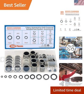 Complete 156 Piece Dowty Gasket Assortment - Reliable & Versatile Sizes M6-M24