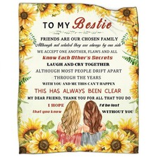 To My Bestie Blanket, 50x60, Ultra Soft Flannel Throw, Friendship Gift, BFF
