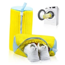 Shoe Washing Machine Bag, Shoe Laundry Bag for Washer and Dryer, Yellow-2Pcs