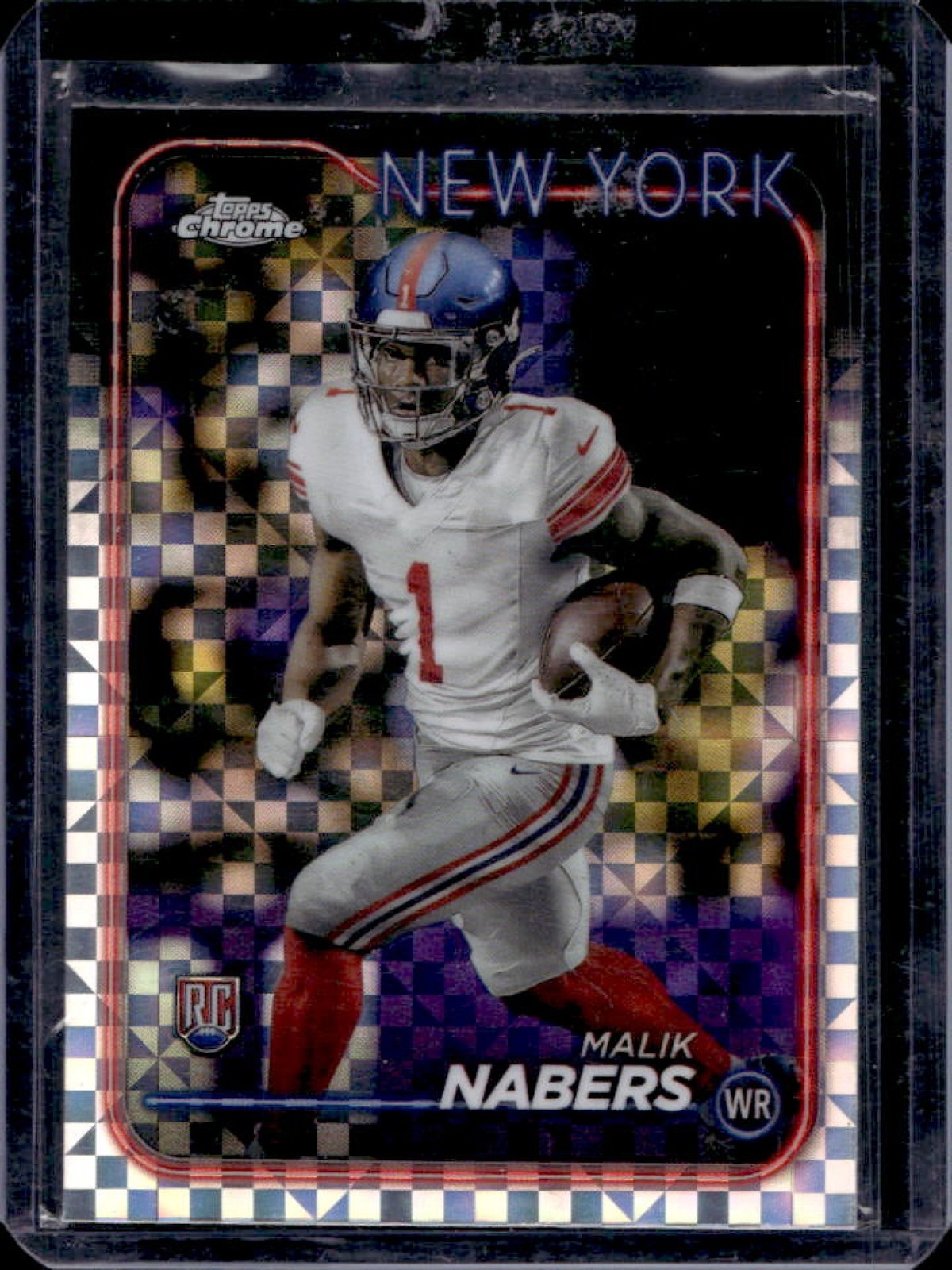 2024 Topps Chrome Malik Nabers RC X-Fractor Rookie #205 Giants