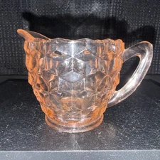 1930's Jeannette Cubed Cubist Depression Glass Creamer Cream Milk Pitcher