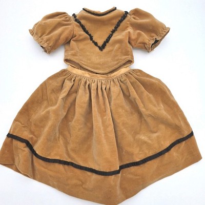 Antique Doll Outfit Hand Beaded Skirt & Top For Large French German Bisque Doll 