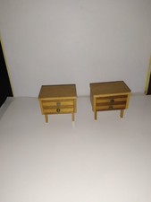 2 x Alter Nachtschrank um 1950-60 Schlafzimmer Puppenhaus-Puppenstube-1:12