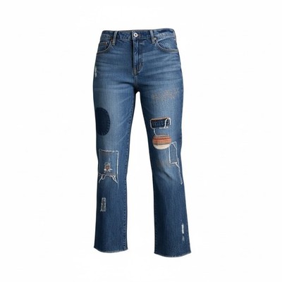 Yellowstone x Lucky Brand Easy Rider Mid Rise Boot Jeans Patchwork 12