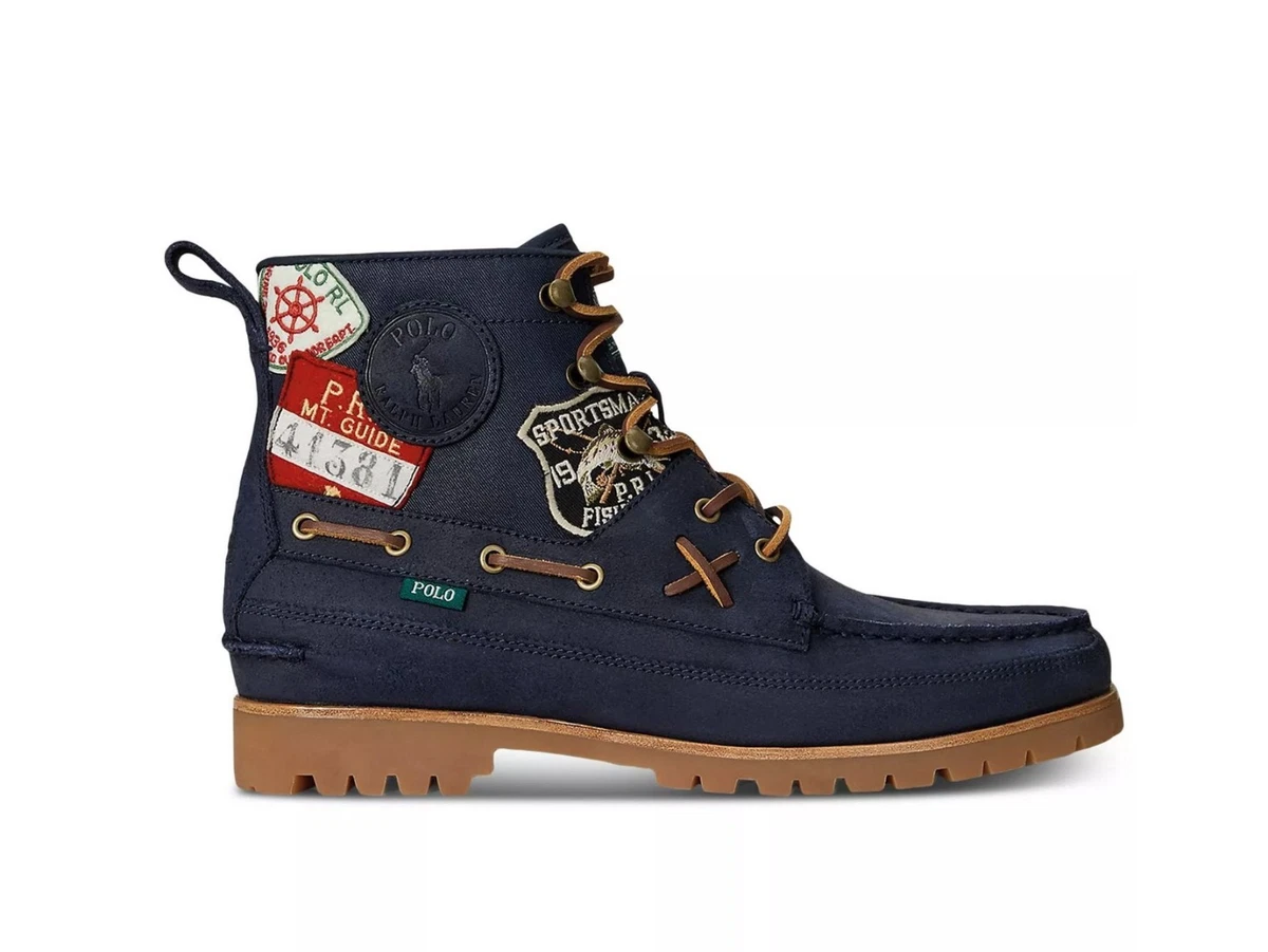Polo Ralph‎ Lauren MI Lug Lace Apron Boots Italian Suede Mens 12 Ankle H NWOB Polo Ralph Lauren Men main image 2