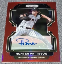 2022 Panini Prizm Draft Picks #PDP145 Hunter Patteson Red Prizm Auto Rookie 5/50