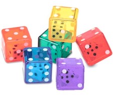 (QTY 6) Double Dice Six Sided Colored Die D6 D&D RPG Game Color Vary