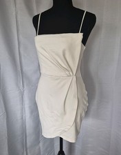 Lulu's White Micro Mini Cocktail Dress Small Spaghetti Strap Angelcore Stretch 