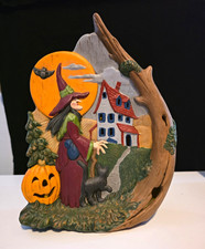 Halloween Witch Multicolor Freestanding Figurine Seasonal Decor