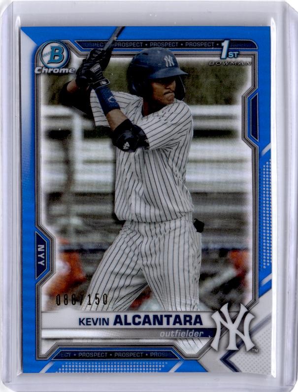 2021 Bowman #BCP-97 Kevin Alcantara Chrome Prospects Blue Refractor #/150