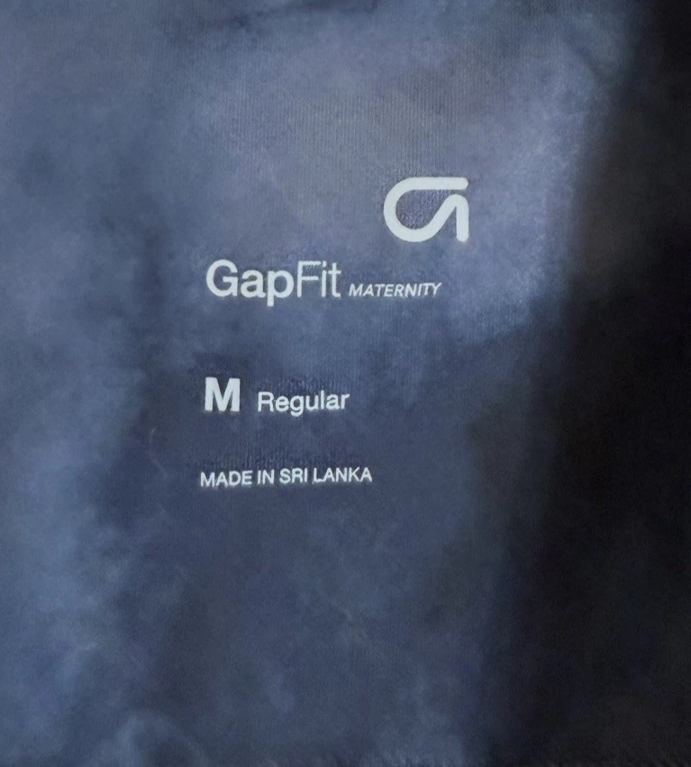 Gap Maternity Under Belly Recycled 7/8 Power Leggings Blue/Black Tie Dye size M - Image 4 of 4