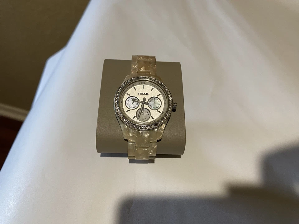 Fossil Stella Women's Multifunction Quartz Watch Stainless Steel Crystal Accent - Image 2 of 4