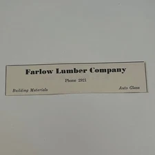 Farlow Lumber Company Building Materials 1950 Paoli Indiana Ad SAH1-H6