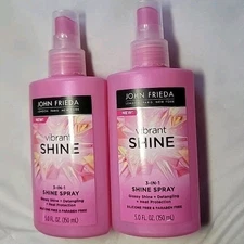 2 John Frieda Vibrant Shine 3-in-1 Shine Gloss & Detangle Spray 5.0 Fl Oz